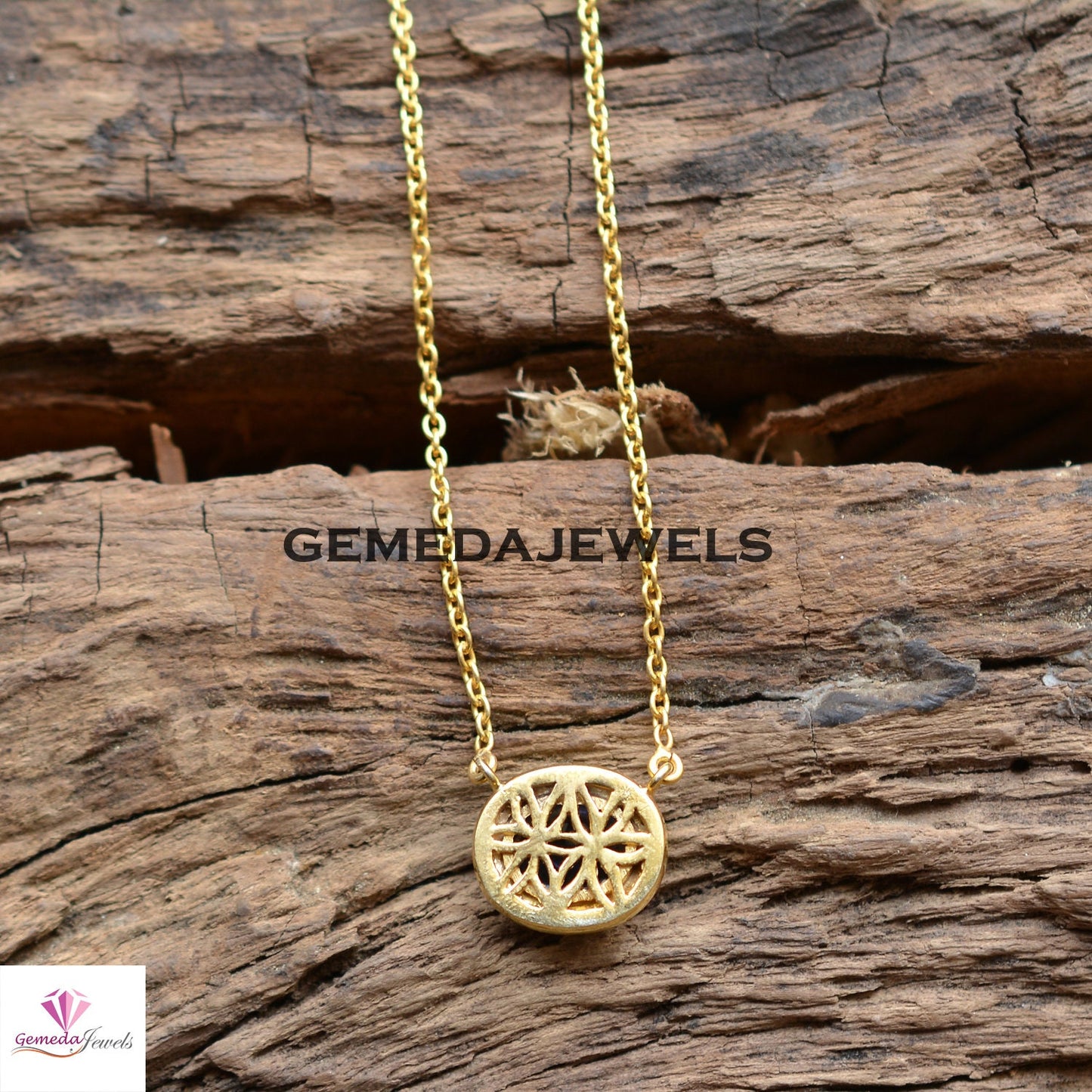 Sapphire Pendant, 925 Silver Jewelry, Pave Diamond Pendant, 14k Gold Plated 18" Link Chain, Gemstone Pendant Necklace, Minimalist Jewelry