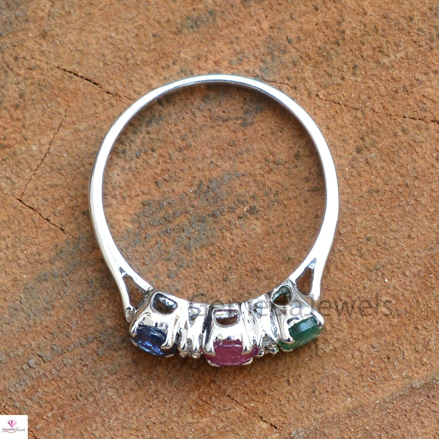 Genuine Sapphire Ring, Ruby Ring, Emerald Ring, Sterling Silver Jewelry, Diamond Ring Jewelry, Wedding Gift Jewelry, Faceted Gemstone Ring