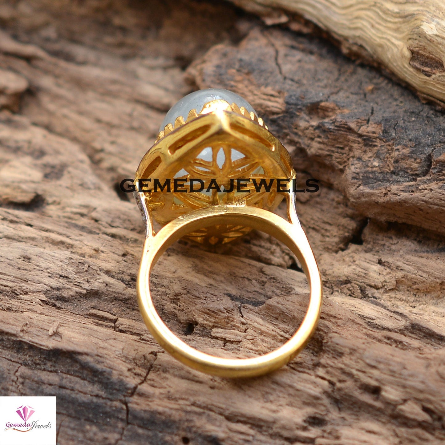 Aqua Chalcedony Gemstone Ring, Pave Diamond Jewelry, 925 Sterling Silver Ring, 14k Gold Plated Ring, Gemstone Silver Jewelry, Gift For Her