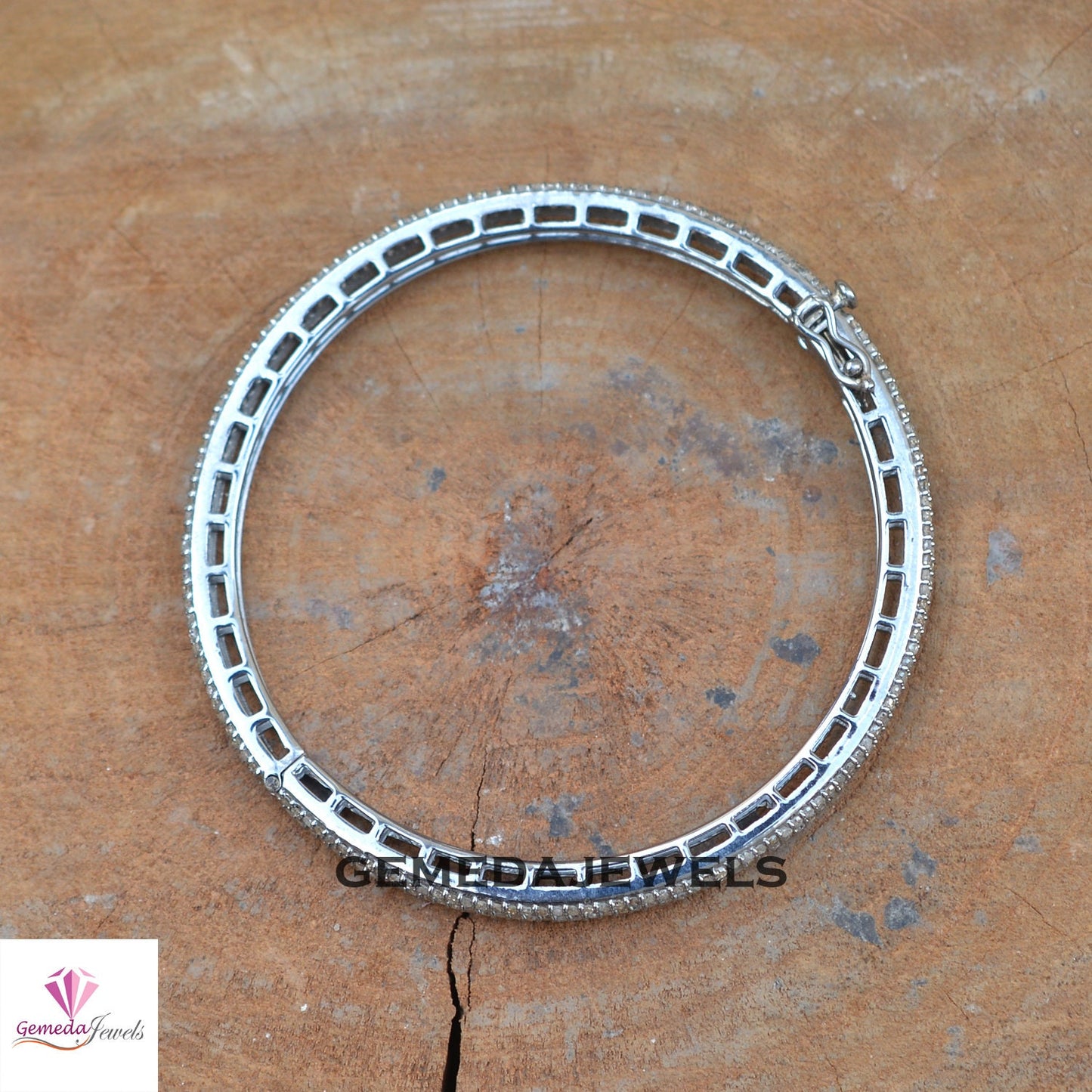 AAA+++ Quality Pave Diamond Bangle, 925 Sterling Silver Jewelry, Diamond Silver Bangle, Diamond Jewellery, Openable Bangle Jewelry, Gift