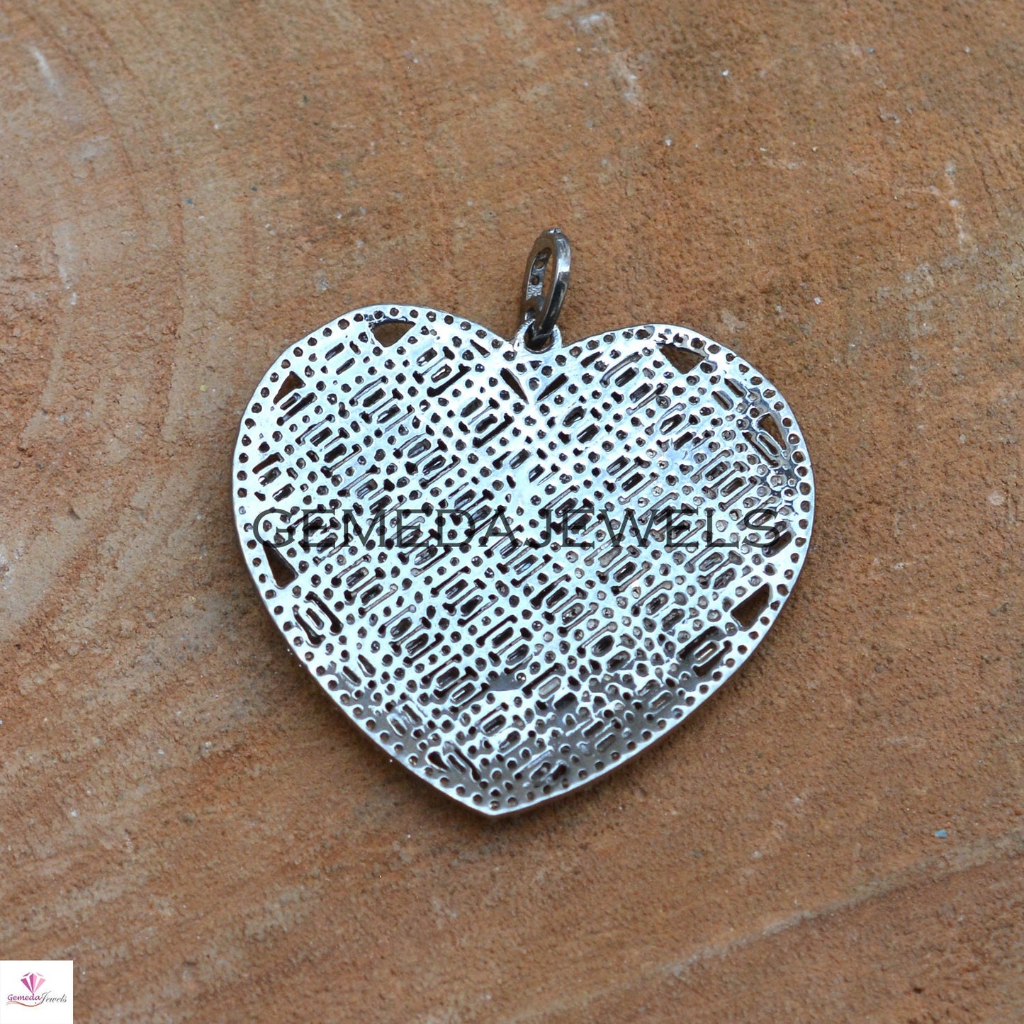 Diamond Heart Pendant, 925 Silver Jewelry, Pave Diamond Pendant, Silver Heart Pendant, Baguette Diamond Pendant, 16" Chain Necklace, Gifts