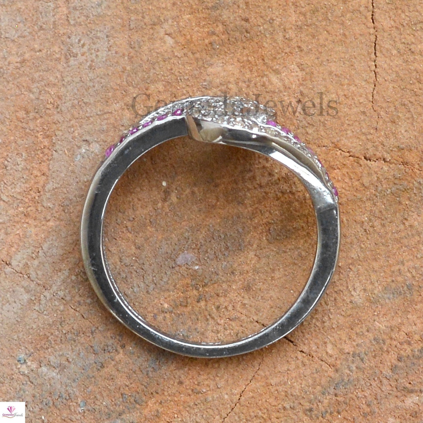 Pave Diamond Ring, Ruby Gemstone Ring, Solid 925 Jewelry, Gemstone Ring Jewelry, Statement Ring, Wedding Band Ring, Criss Cross Ring, Gifts