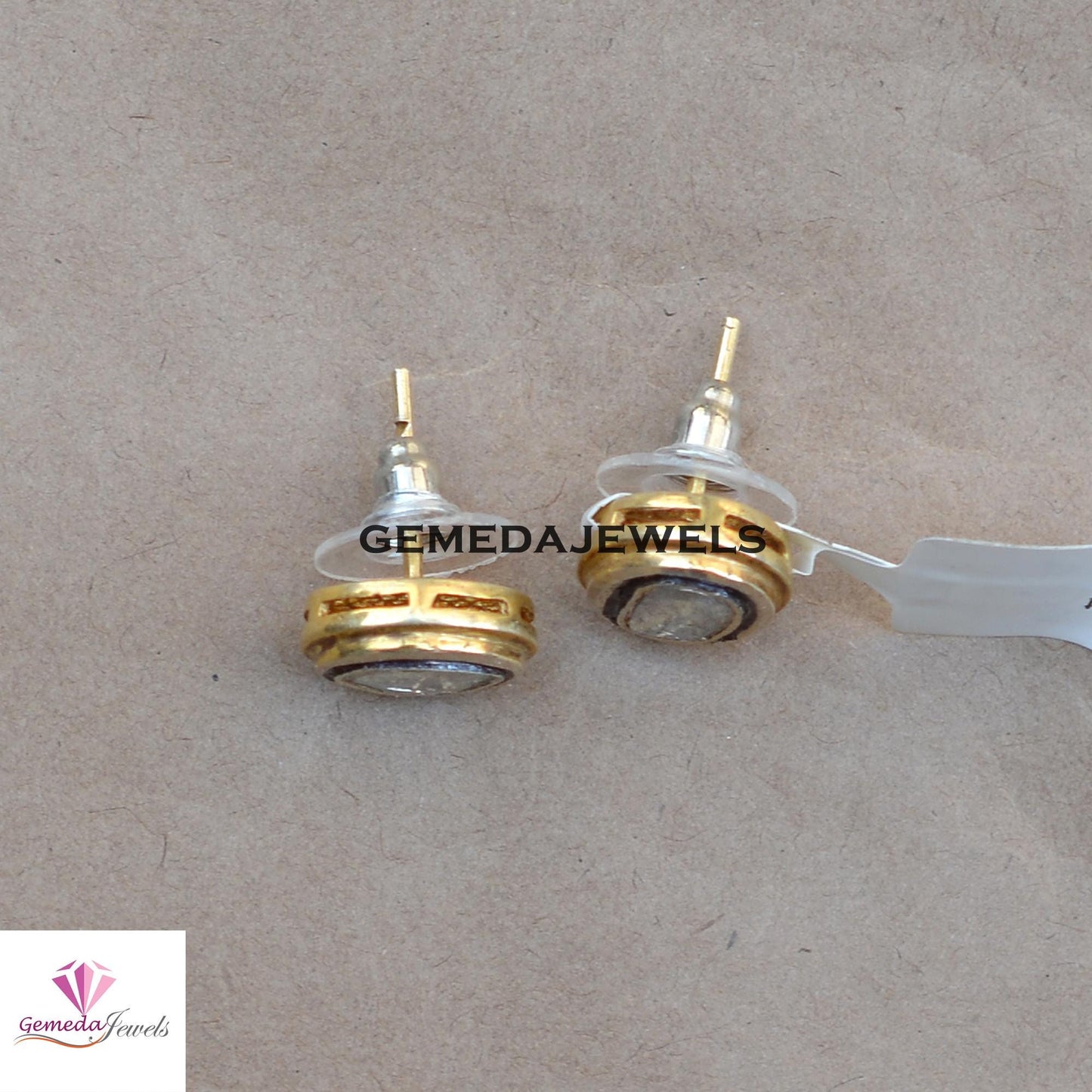 Sale! Stunning Polki Diamond Stud Earrings, 925 Silver Jewelry, 14k Gold Vermeil Ring, Minimalist Jewelry, Stud Jewelry, Women Gift Jewelry