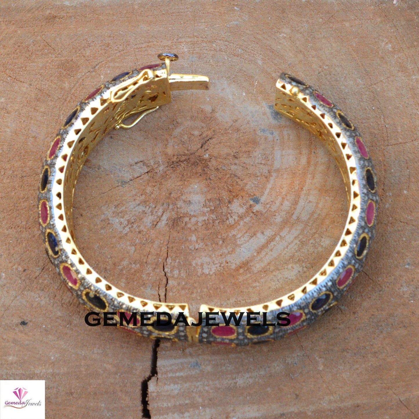 Sapphire Silver Bangle, Pave Diamond Bangle, Ruby Gemstone Bangle, Gemstone Silver Jewelry, 925 Silver Bangle, Gold Plated Jewelry, Gifts