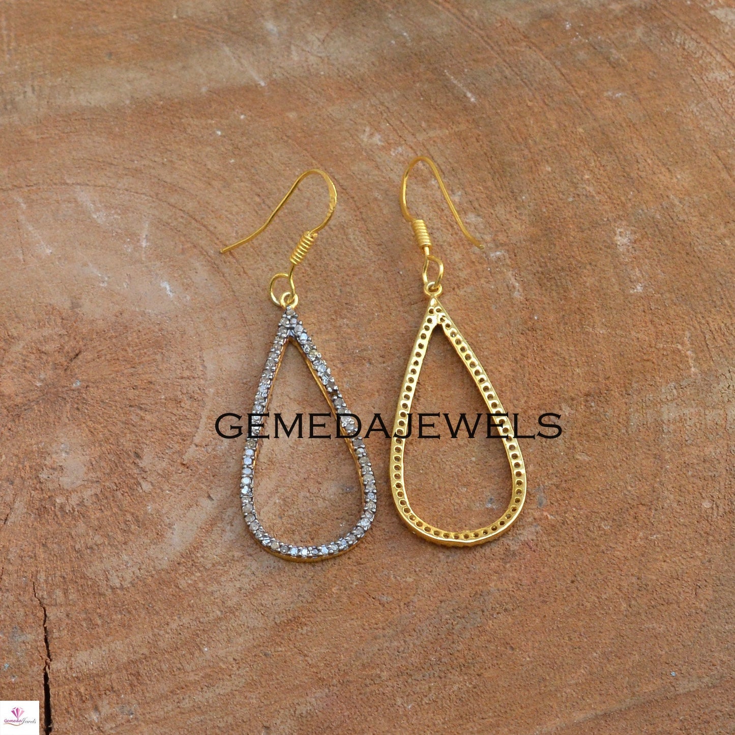 Sale! Pave Diamond Earrings, 925 Sterling Silver Jewelry, 14k Gold Earring, Ear Wire Earrings Jewelry, Women Gift Jewelry, Diamond Jewellery
