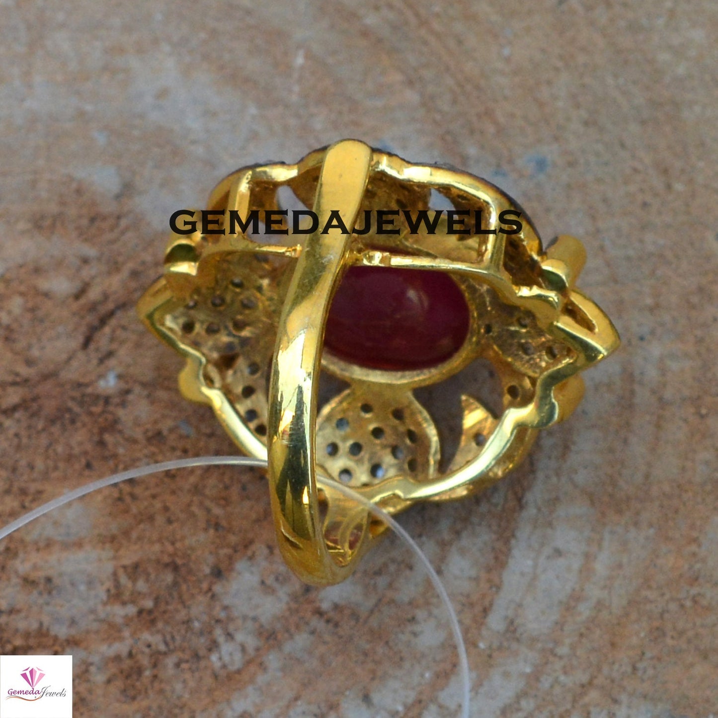 Ruby Gemstone Ring, Gold Filled Ring Jewelry, 925 Sterling Silver Ring, Gemstone Silver Jewelry, Pave Diamond Ring, Valentine's Day Gifts