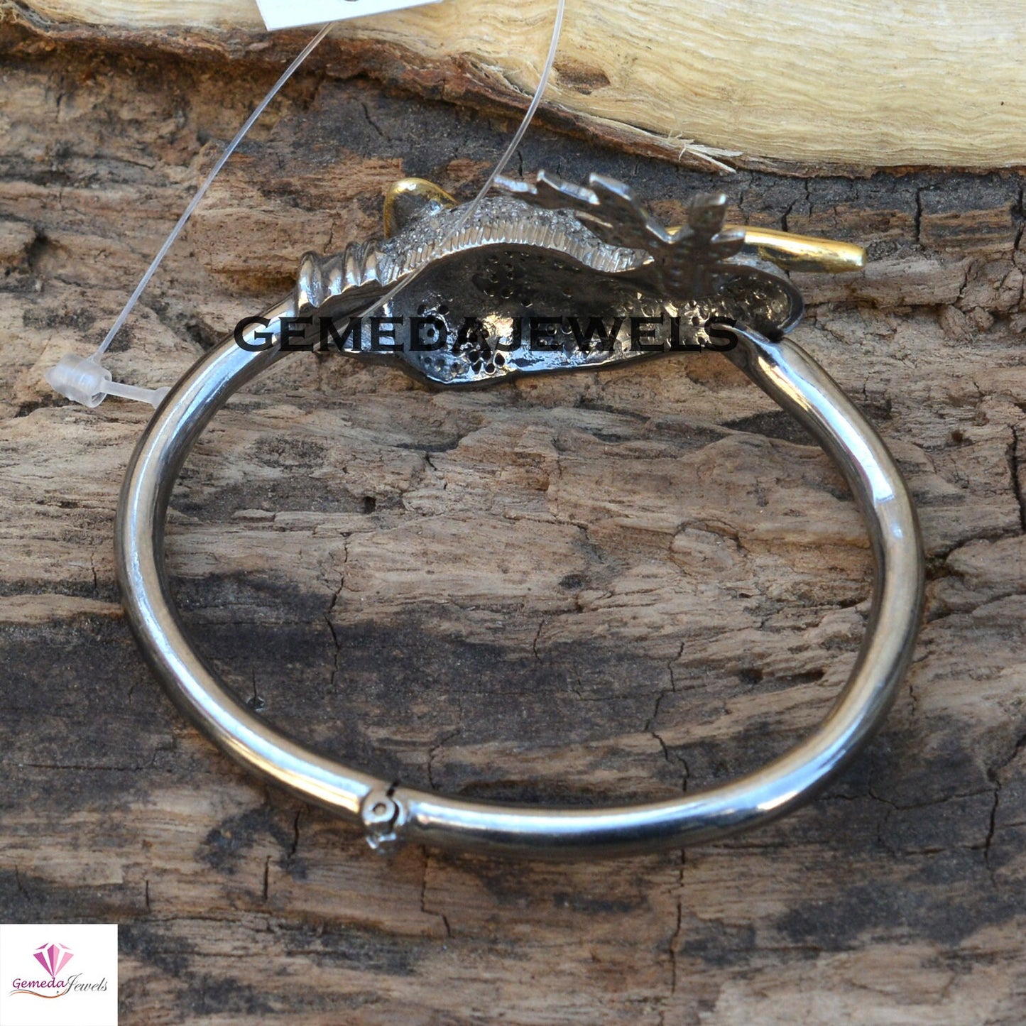 Elephant Bangle Jewelry, Pave Diamond Bangle Bracelet, Adjustable Bangle Jewelry, 925 Silver Bangle, Victorian Bangle, Diamond Leaf Bangle