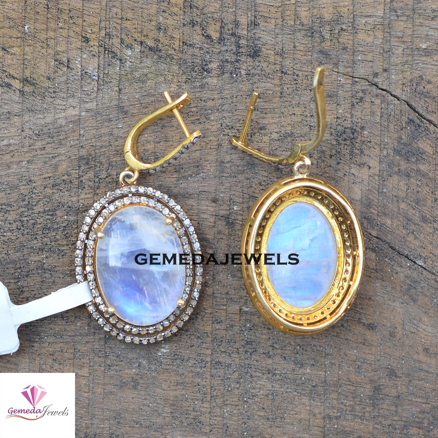 Sale Rainbow Moonstone Earrings Jewelry, 14k Gold Vermeil Jewelry, Pave Diamond Jewelry, Gemstone Earring, 925 Silver Jewelry, Birthday Gift