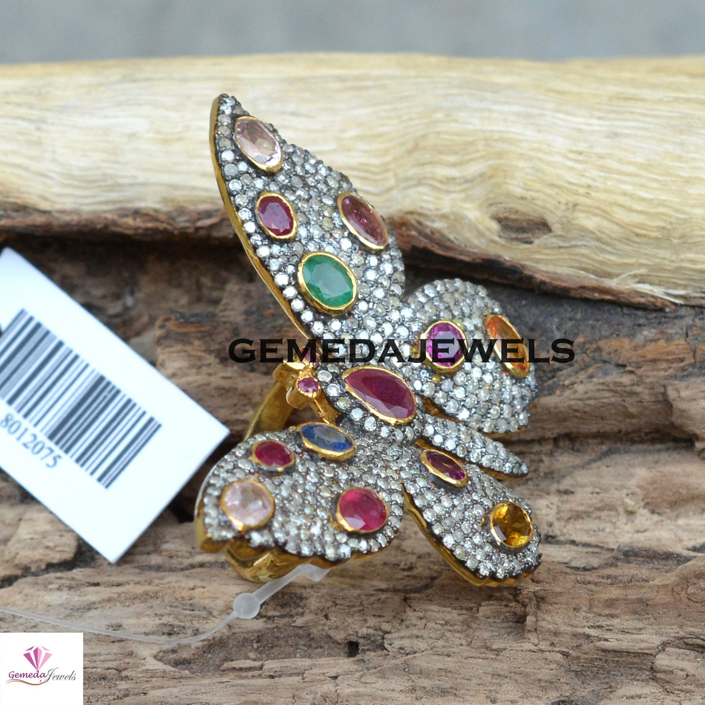 Multi Gemstone Ring, Diamond Butterfly Ring, Gemstone Butterfly Ring, 925 Silver Jewelry, Gold Vermeil Ring, Pave Diamond Jewelry, Wedding