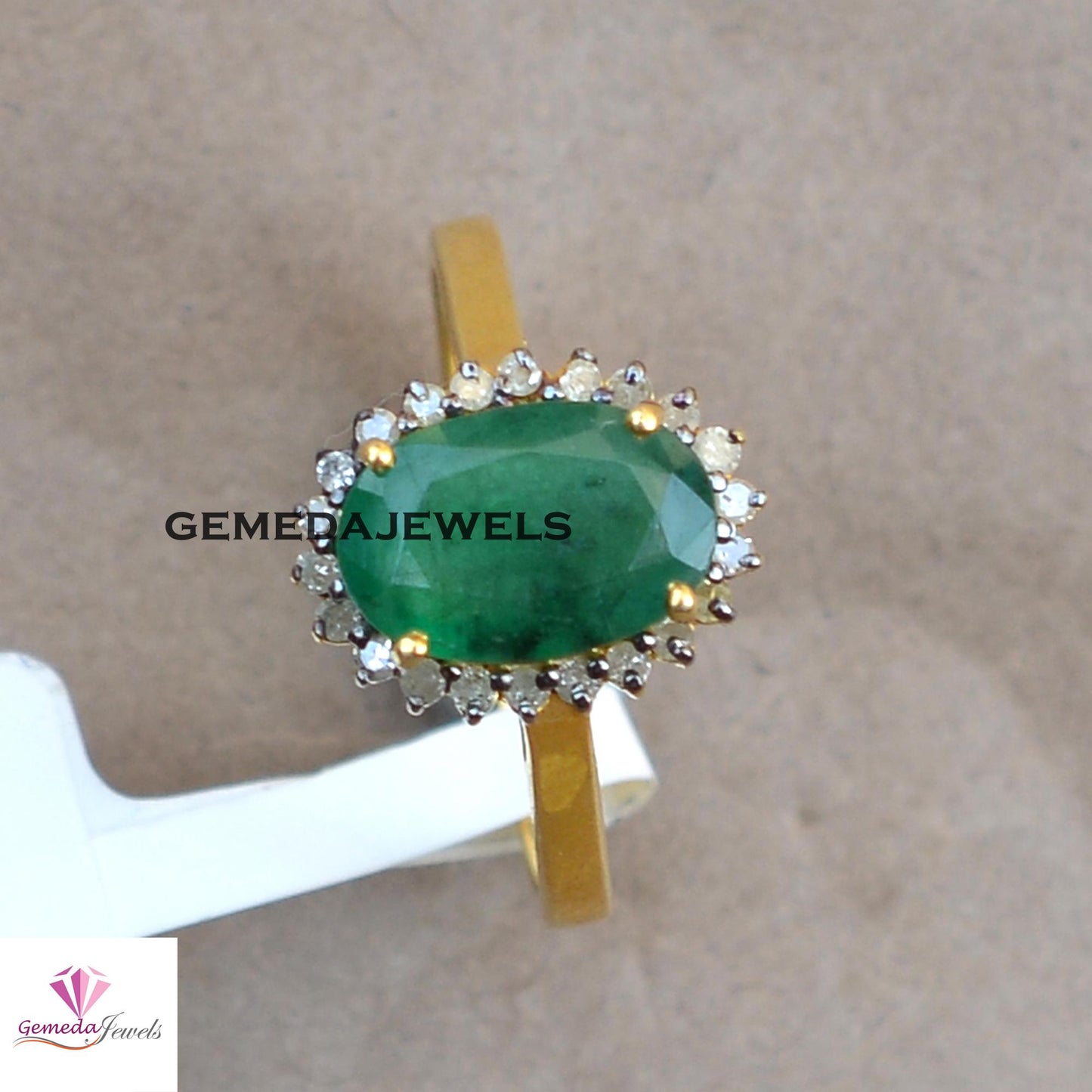 Stunning Real Emerald Ring, Gemstone 925 Silver Jewelry, Pave Diamond Ring, 14k Gold Vermeil Jewelry, Engagement Ring, Minimalist Jewelry