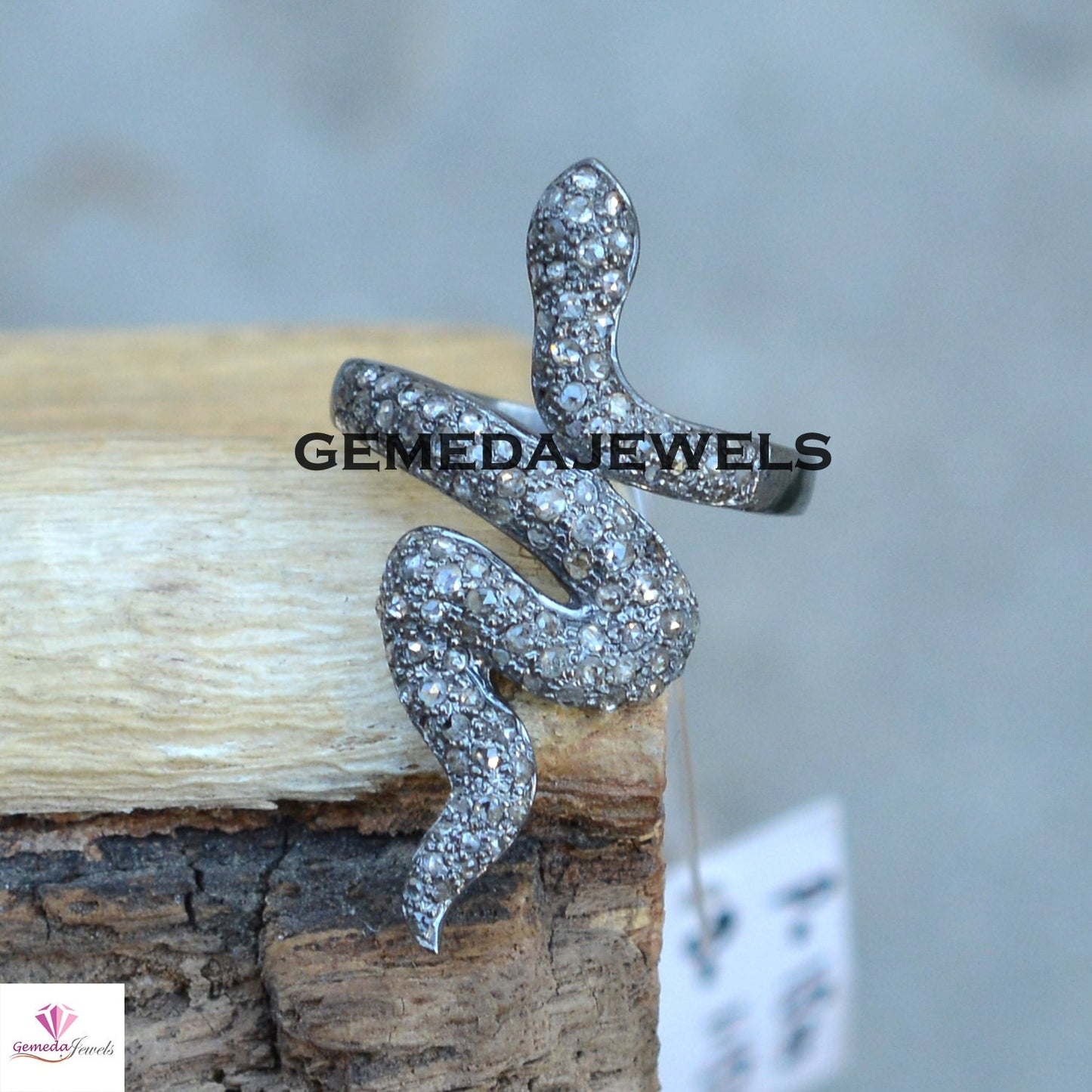 Pave Diamond Snake Ring, Sterling Silver Ring, Diamond Silver Jewelry, Silver Snake Ring, Snake Diamond Ring, Micro Pave Snake Ring, Gifts