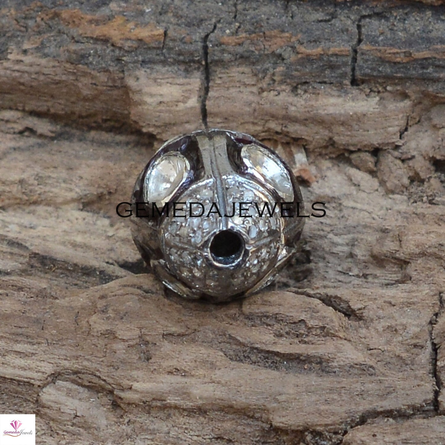 Polki Diamond Beads, 925 Silver Jewelry, Pave Diamond Bead, Spacer Finding Jewelry, Silver Rondelle Beads, Bracelet Beads, Jewelry Making