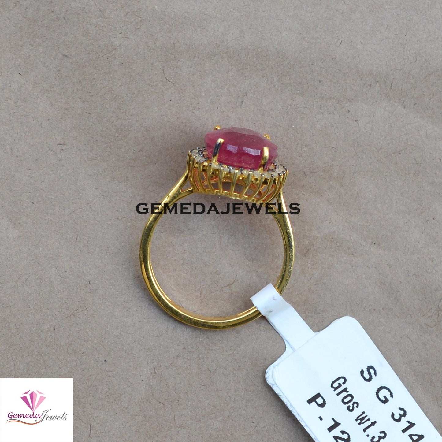 Gorgeous Real Ruby Gemstone Ring, Solid 925 Silver Jewelry, Pave Diamond Ring, 14k Gold Vermeil Jewelry, Gift For Her, Wedding Gift Jewelry