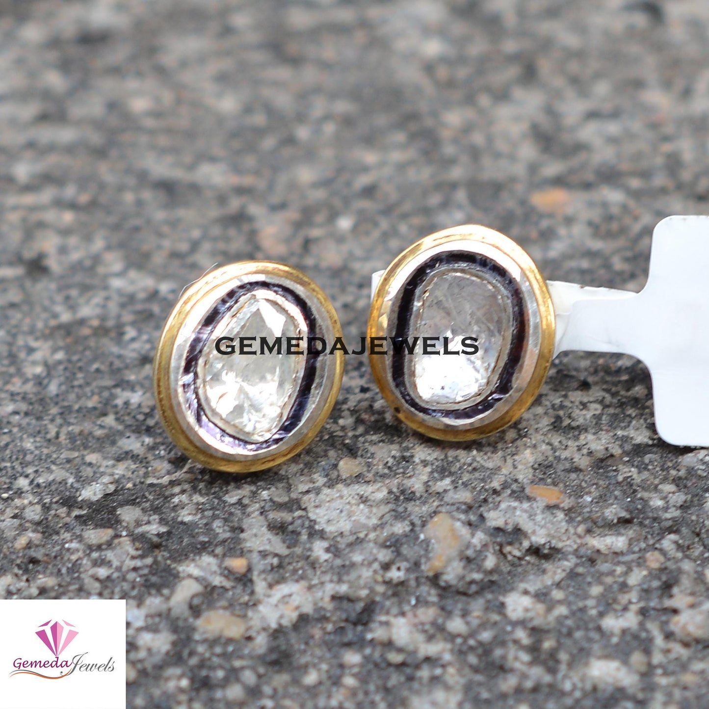 Sale! Stunning Polki Diamond Stud Earrings, 925 Silver Jewelry, 14k Gold Vermeil Ring, Minimalist Jewelry, Stud Jewelry, Women Gift Jewelry