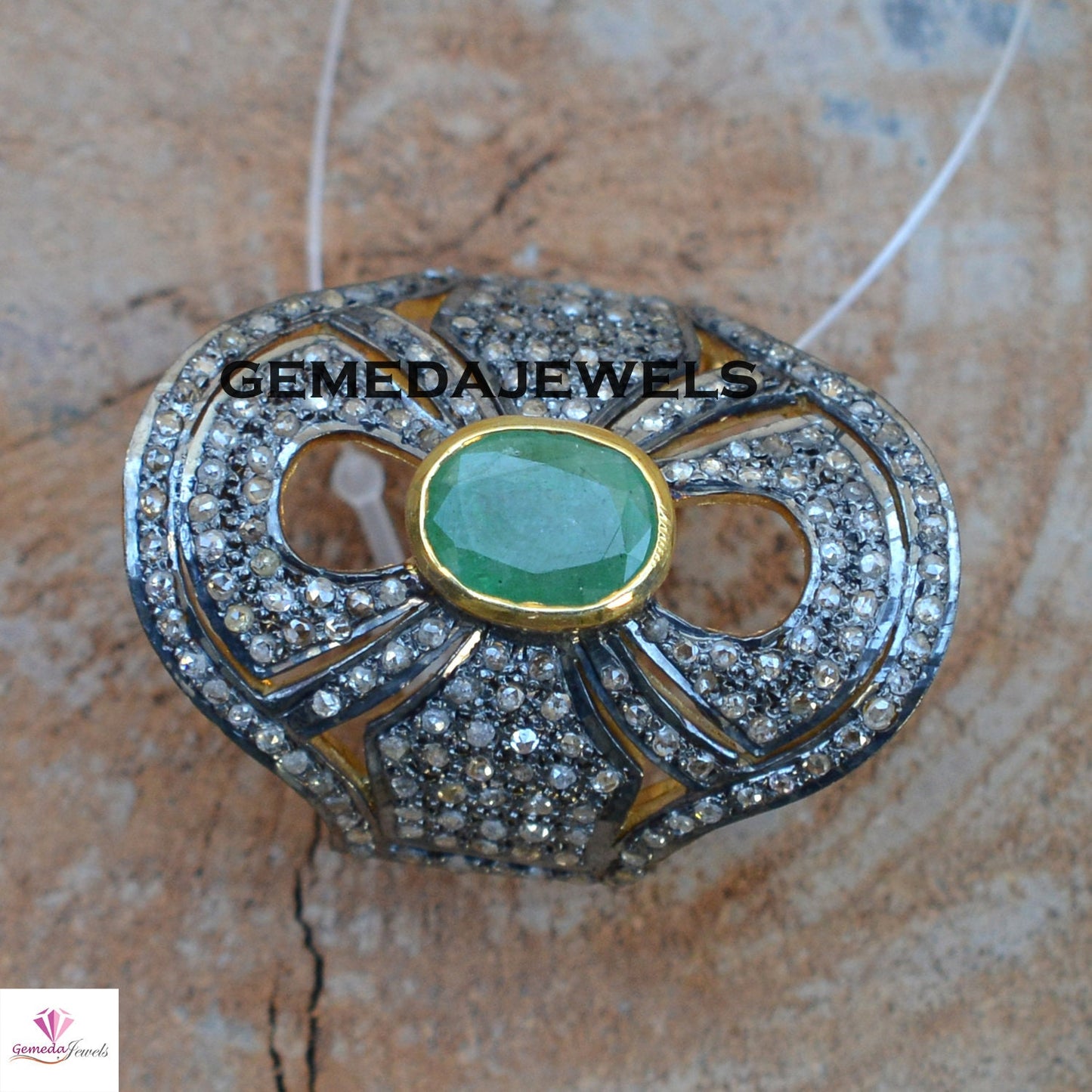 Emerald Gemstone Ring, 14k Gold Vermeil Jewelry, Pave Diamond Ring, Sterling Silver Ring, Gemstone Silver Jewelry, Diamond Jewellery, Gifts