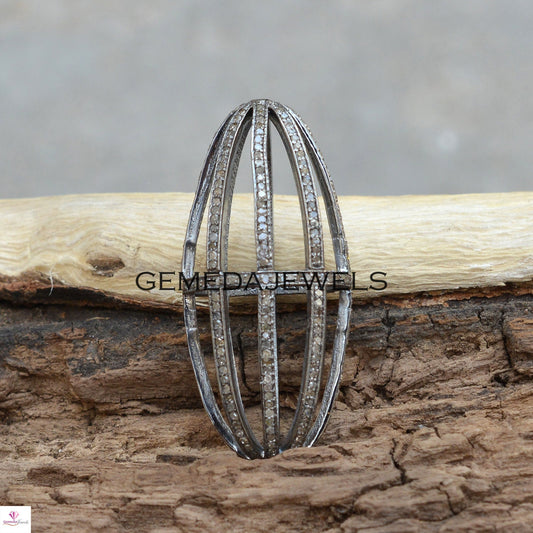 Sale!! Pave Diamond Beads, Diamond Silver Long Beads, Sterling Silver Jewelry, Finding Jewelry, Jewelry Accessories, Jewelry Making, Gifts