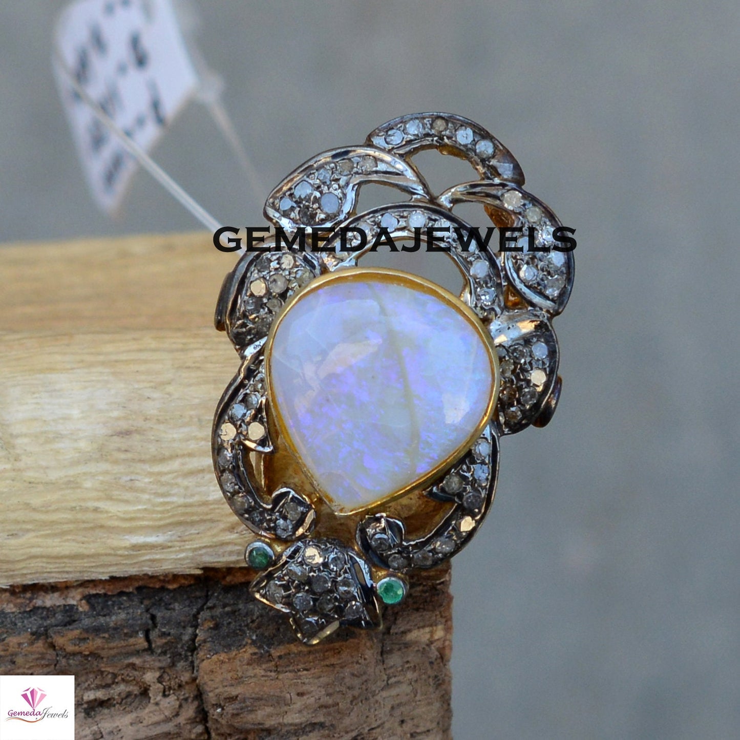 Rainbow Moonstone Ring, Pave Diamond Ring, Gemstone Ring Jewelry, Moonstone Diamond Ring, 925 Silver Jewelry, 14k Gold Plated Ring, Gifts