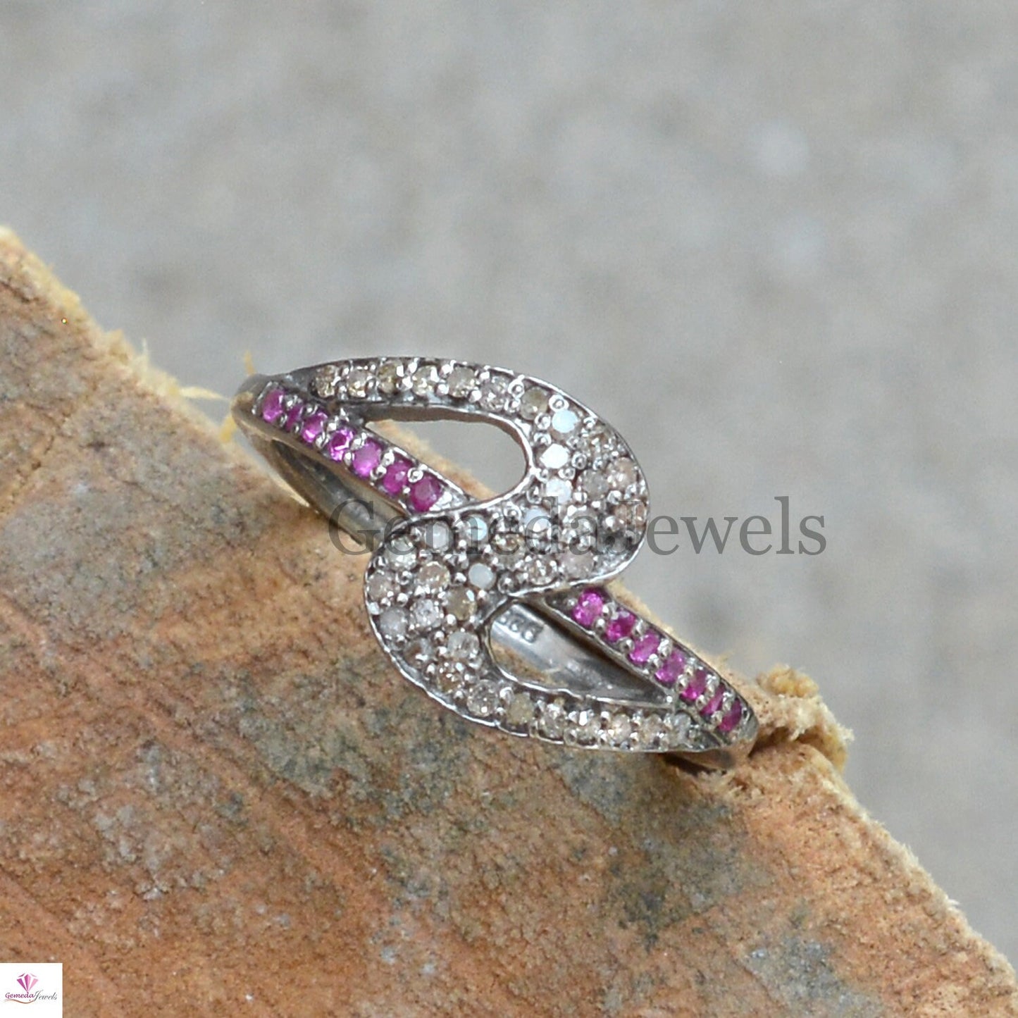 Pave Diamond Ring, Ruby Gemstone Ring, Solid 925 Jewelry, Gemstone Ring Jewelry, Statement Ring, Wedding Band Ring, Criss Cross Ring, Gifts