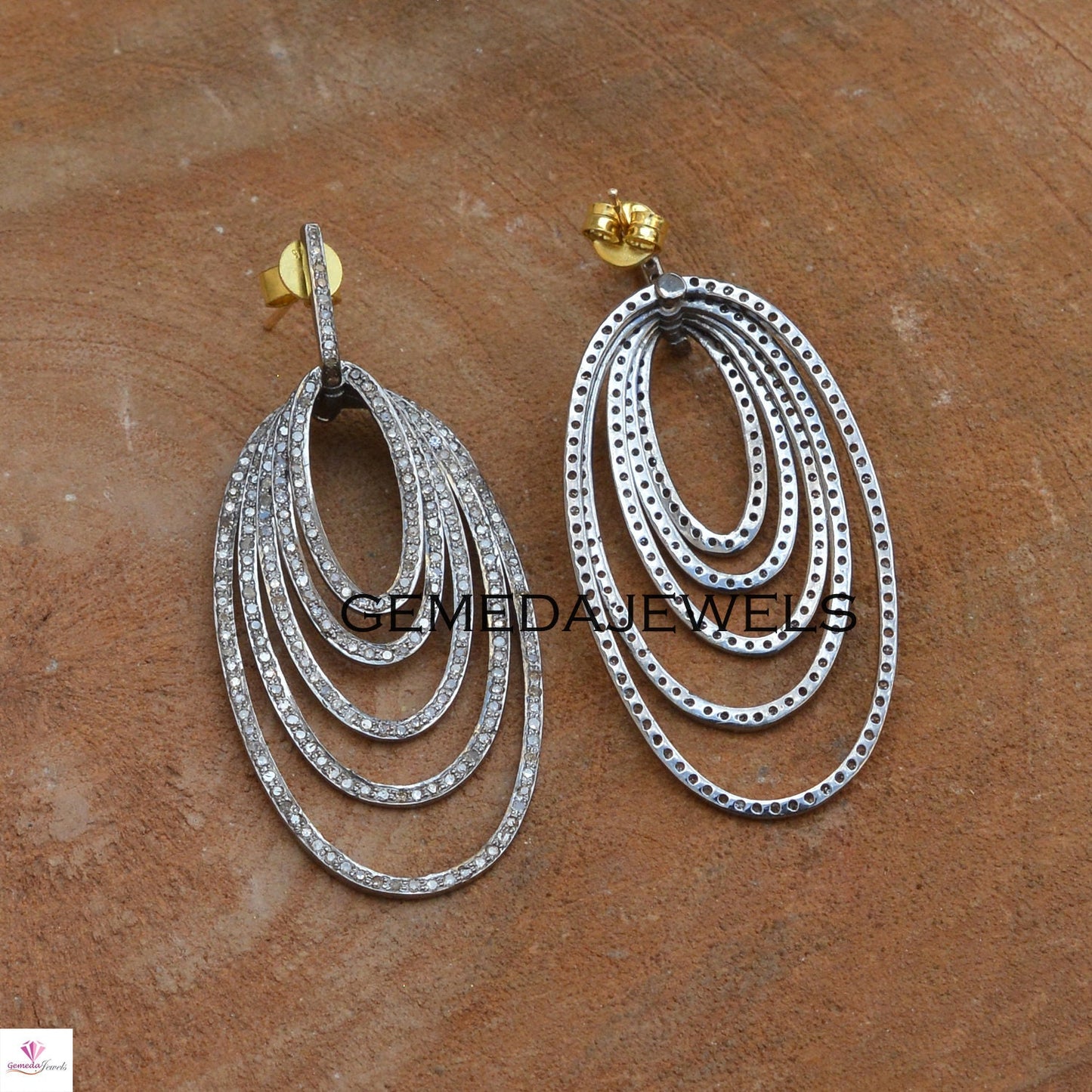 Sale!! Pave Diamond Earrings, Silver Diamond Jewelry, Sterling Silver Earrings, 14k Gold Earrings, Mothers Day Gift, Wedding Gift Jewelry