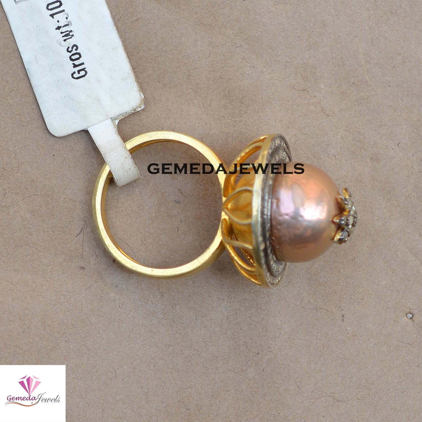 Sale Charming Pearl Gemstone Ring, 14k Gold Vermeil Jewelry, 925 Silver Ring, Pave Diamond Star Ring Jewelry, Handmade Jewelry, Gift For Her