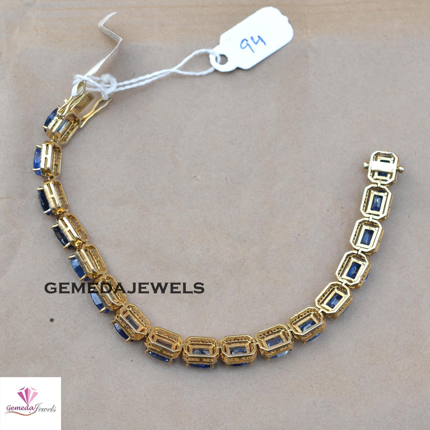 Sparkling Sapphire Bracelet, Solid 925 Silver Jewelry, Pave Diamond Bracelet, Gold Plated Jewelry, Gemstone Bracelet Jewelry, Gift For Her