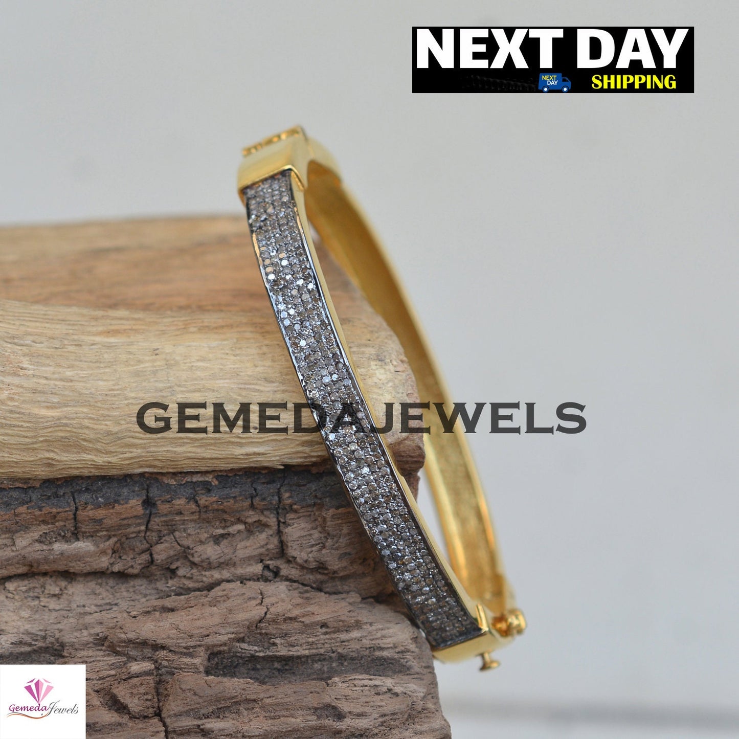 Sale! Pave Setting Diamond Bangle, 925 Silver 14k Gold Plated Jewelry, Openable Bangle Jewellery, Silver Diamond Jewelry, Fathers Day Gift