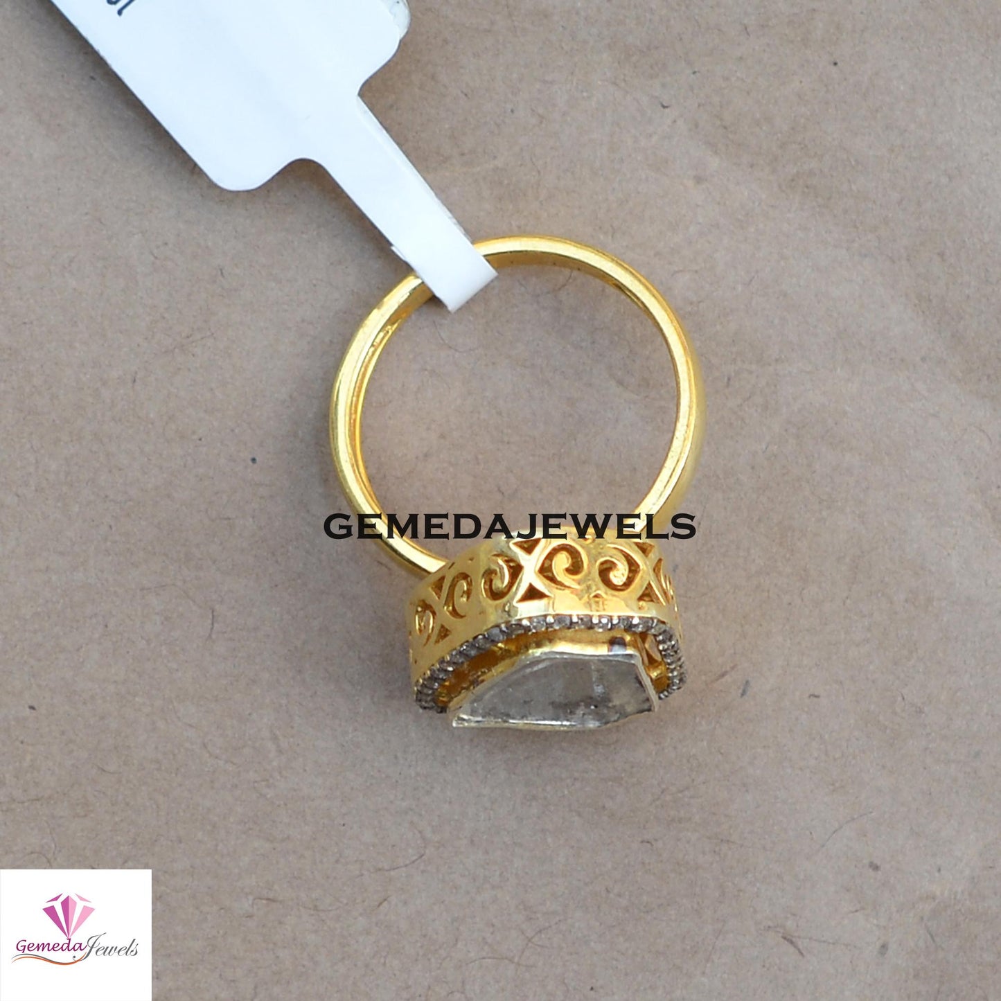 Sale! Polki Diamond Ring, 14k Gold Plated Ring Jewelry, 925 Sterling Silver Jewelry, Pave Diamond Ring, Wedding Jewelry, Valentine's Gift