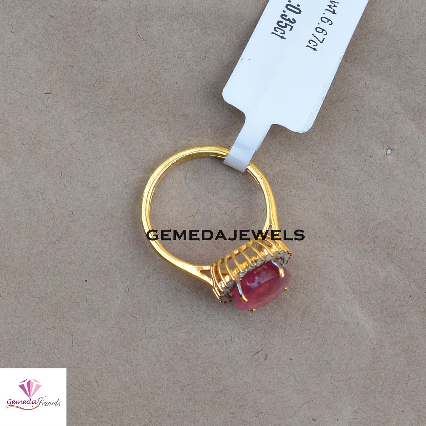 Gorgeous Real Ruby Gemstone Ring, Solid 925 Silver Jewelry, Pave Diamond Ring, 14k Gold Vermeil Jewelry, Gift For Her, Wedding Gift Jewelry