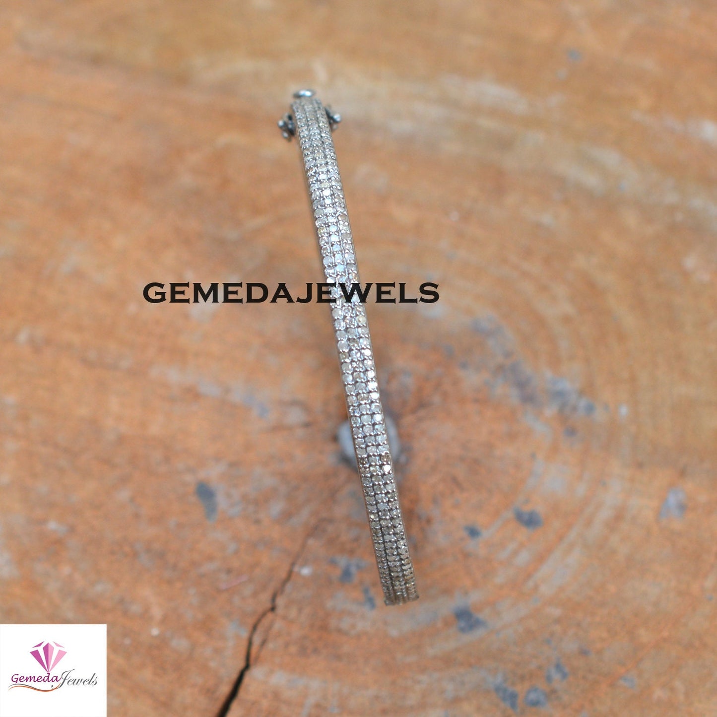 AAA+++ Quality Pave Diamond Bangle, 925 Sterling Silver Jewelry, Diamond Silver Bangle, Diamond Jewellery, Openable Bangle Jewelry, Gift