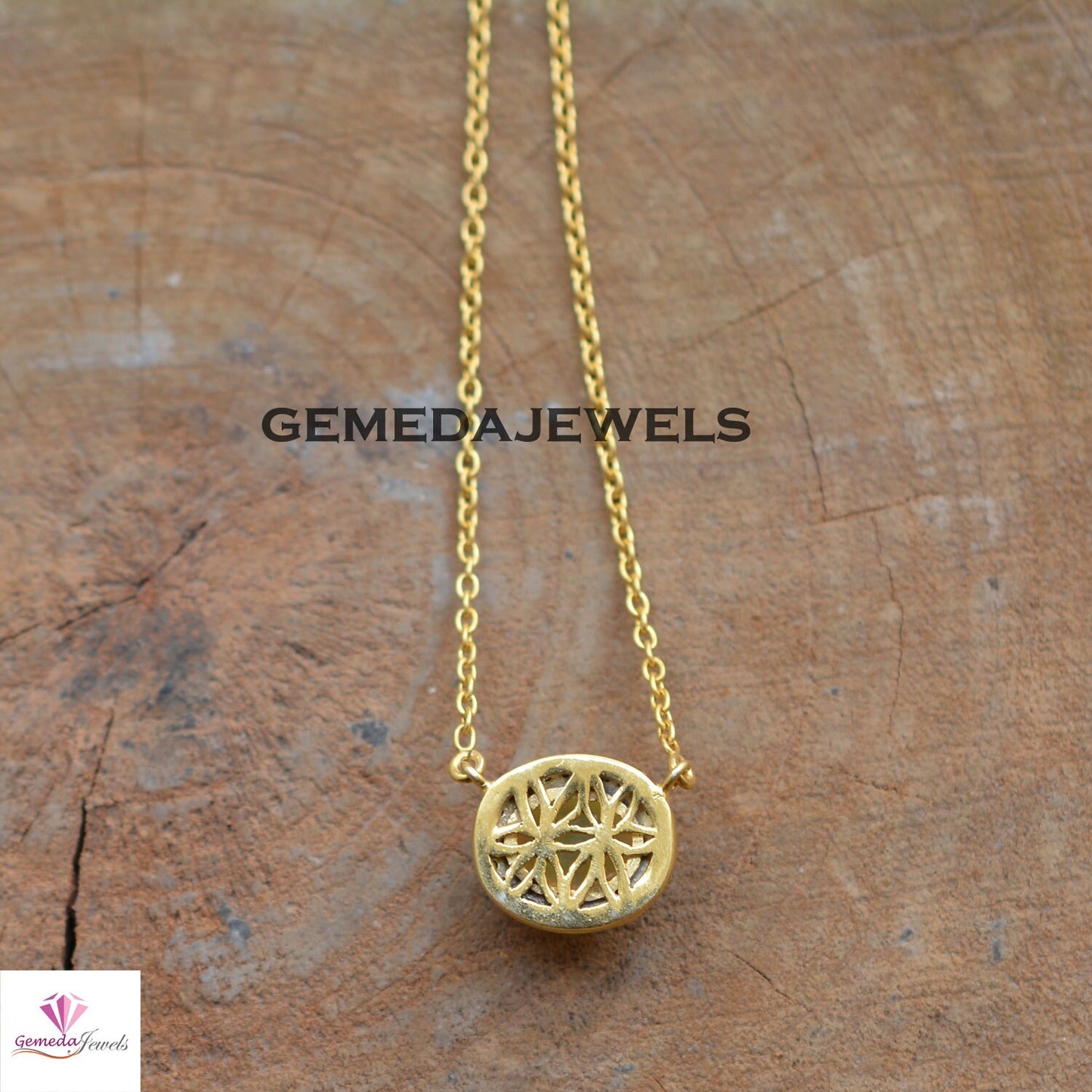 Genuine Opal Gemstone Charm Pendant, 925 Silver Pendant, Pave Diamond Jewelry, 14k Gold Plated 18" Link Chain Necklace, Gemstone Jewelry