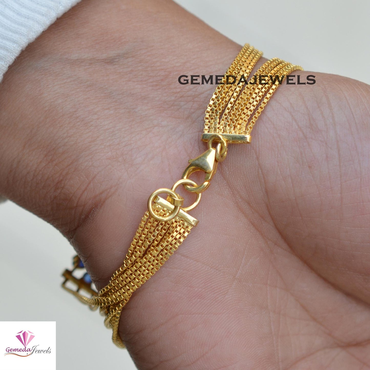 Natural Emerald Bracelet, Sapphire Flower Bracelet, 925 Silver Gold Plated Link Chain Clasp Lock Bracelet, Pave Diamond Jewelry Wedding Gift