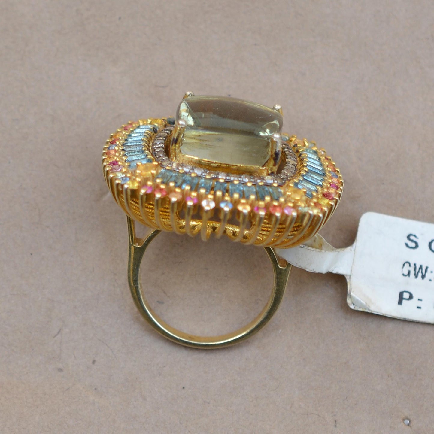 Multi Color Gemstone Jewelry Set, Green Gemstone Jewelry, Pave Diamond Jewelry Sets, 925 Silver Ring Earrings Set, 14k Gold Plated Jewelry