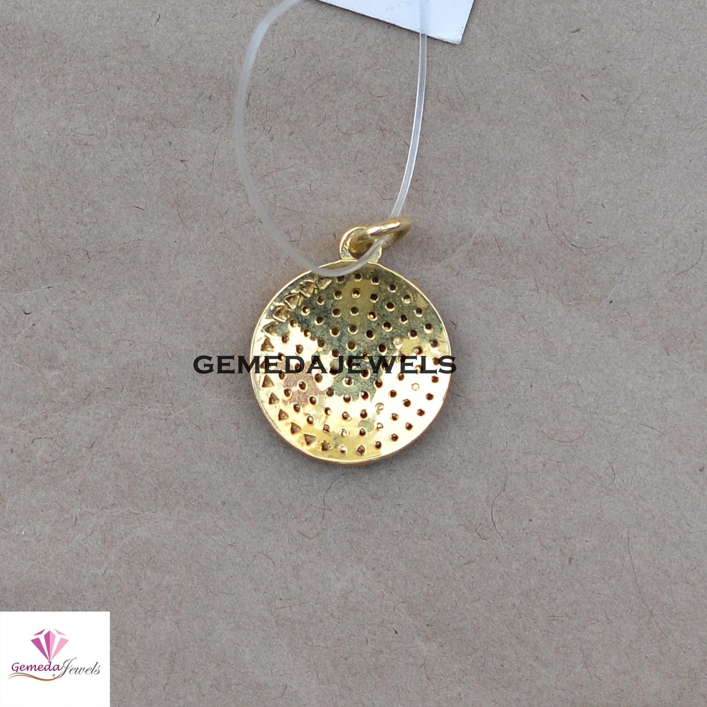 Natural Sapphire Pendant, Citrine Gemstone Pendant, 16" Silver Link Chain Necklace, Pave Diamond Jewelry, Disc Charm Pendant, Minimalist