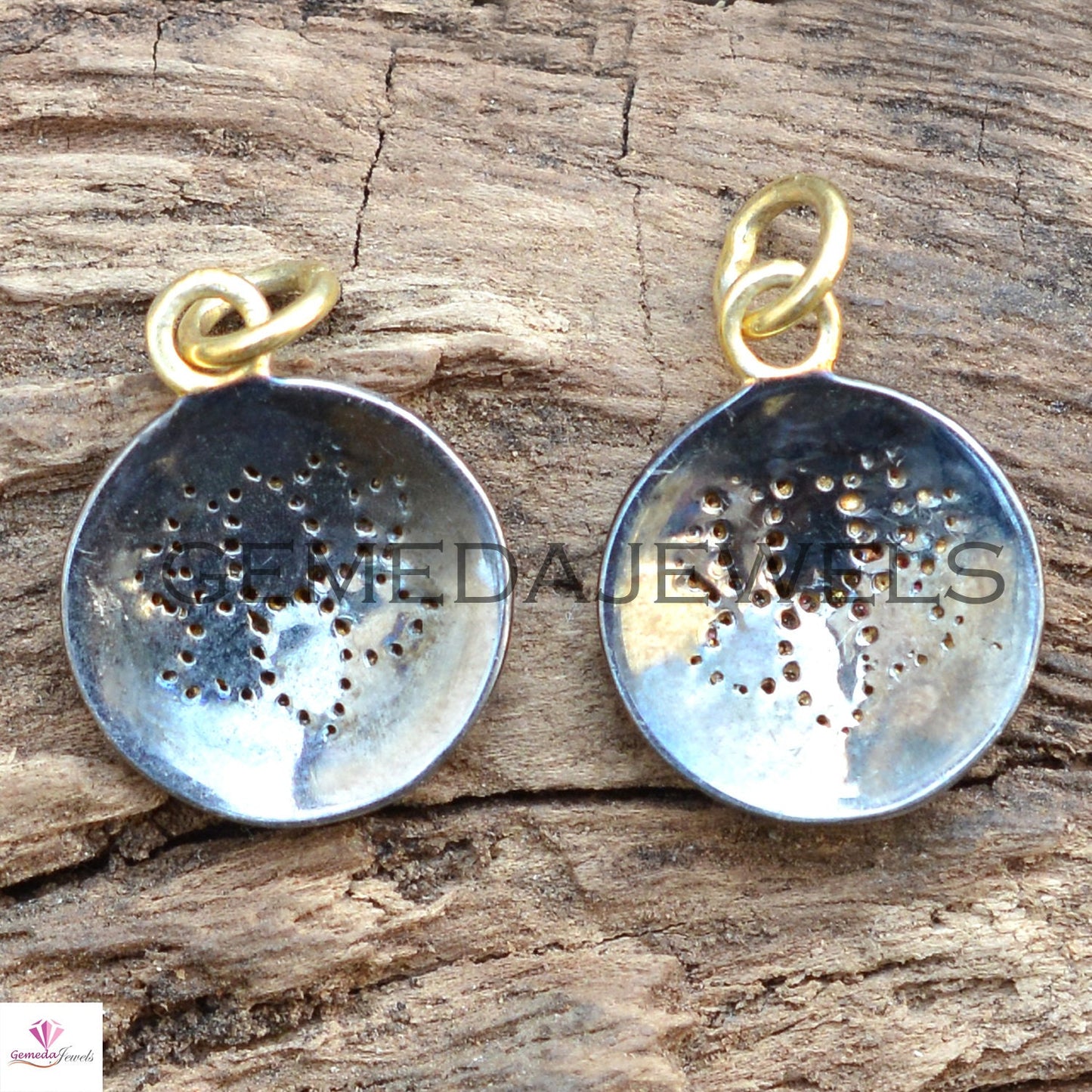 Gold Vermeil 925 Silver Pendant, Genuine Pave Diamond Pendant, Handmade Silver Necklace Jewelry, Diamond Charm Flower Pendant, Gift For Her