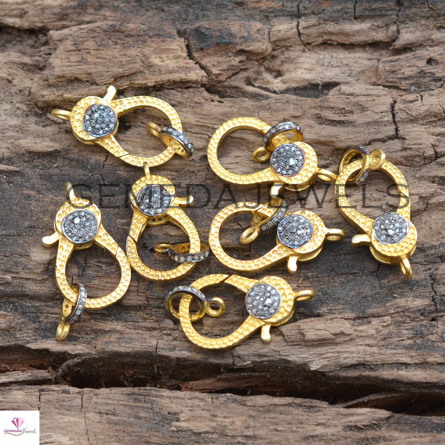 Sale! Pave Diamond Clasp Lock, 925 Silver Jewelry, Gold Vermeil Lock, Diamond Finding Lock, Diamond Silver Lobster Lock, Jewelry Accessories