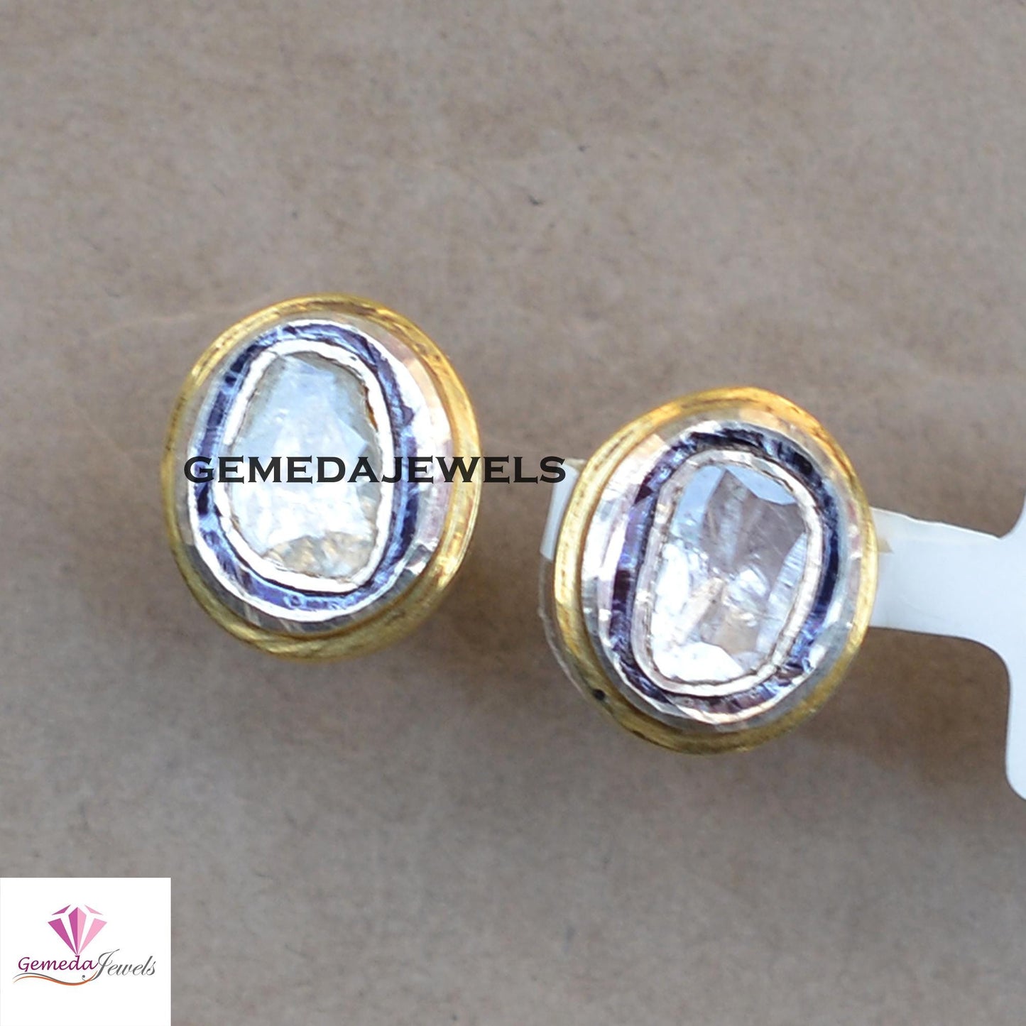 Sale! Stunning Polki Diamond Stud Earrings, 925 Silver Jewelry, 14k Gold Vermeil Ring, Minimalist Jewelry, Stud Jewelry, Women Gift Jewelry