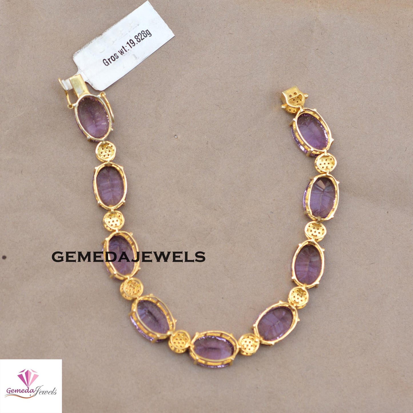 Charming Purple Amethyst Gemstone Bracelet, Pave Diamond Bracelet, 14k Gold Vermeil Jewelry, Solid 925 Silver Jewelry, Valentine's Day Gift