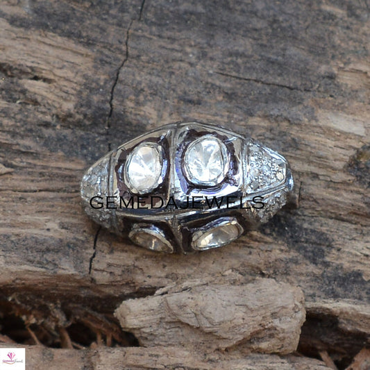 Polki Diamond Beads, 925 Silver Jewelry, Pave Diamond Bead, Spacer Finding Jewelry, Silver Rondelle Beads, Bracelet Beads, Jewelry Making