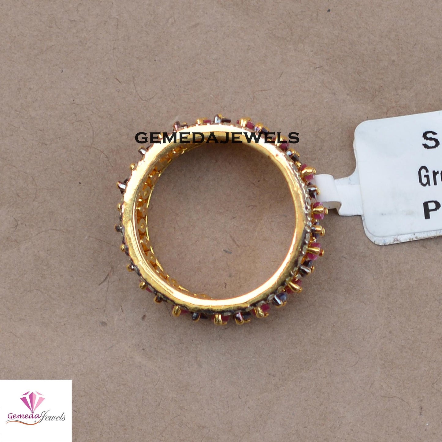 Sale! Natural Ruby Gemstone Ring, Sapphire Gemstone Jewelry, 14k Gold Plated Jewelry, 925 Silver Ring, TWO IN ONE Band Ring, Gift For Her