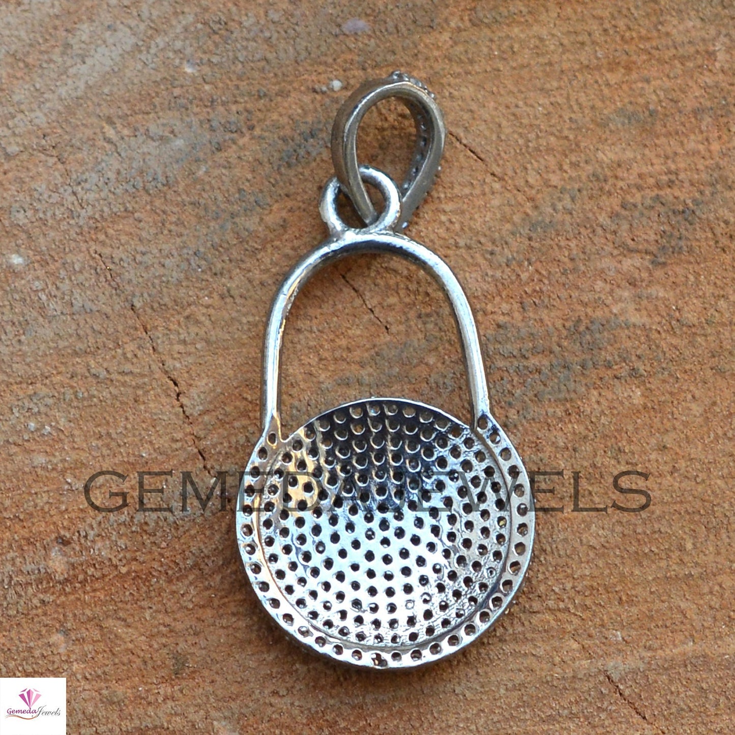 1.25cts Pave Diamond Pendant, Sterling Silver Jewelry, Diamond Lock Jewelry, Diamond Silver Padlock Necklace, Birthday Gift, Size 39X18 MM