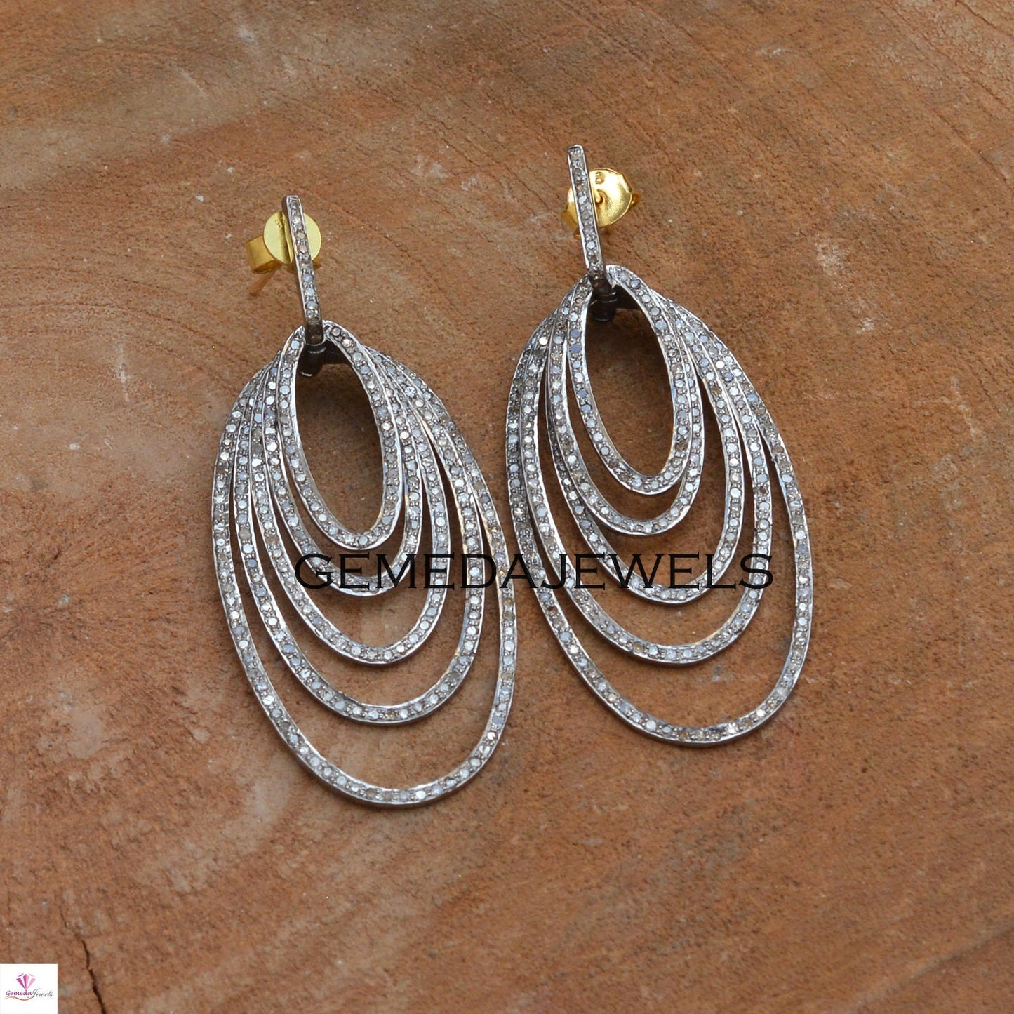 Sale!! Pave Diamond Earrings, Silver Diamond Jewelry, Sterling Silver Earrings, 14k Gold Earrings, Mothers Day Gift, Wedding Gift Jewelry