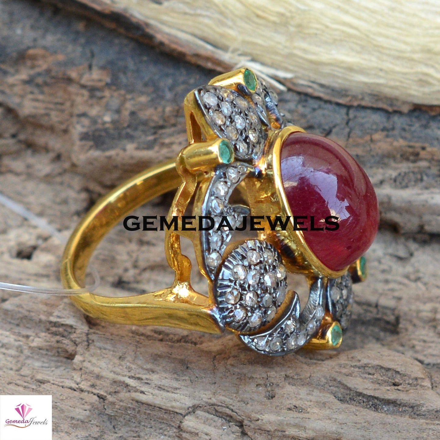 Ruby Gemstone Ring, Gold Filled Ring Jewelry, 925 Sterling Silver Ring, Gemstone Silver Jewelry, Pave Diamond Ring, Valentine's Day Gifts