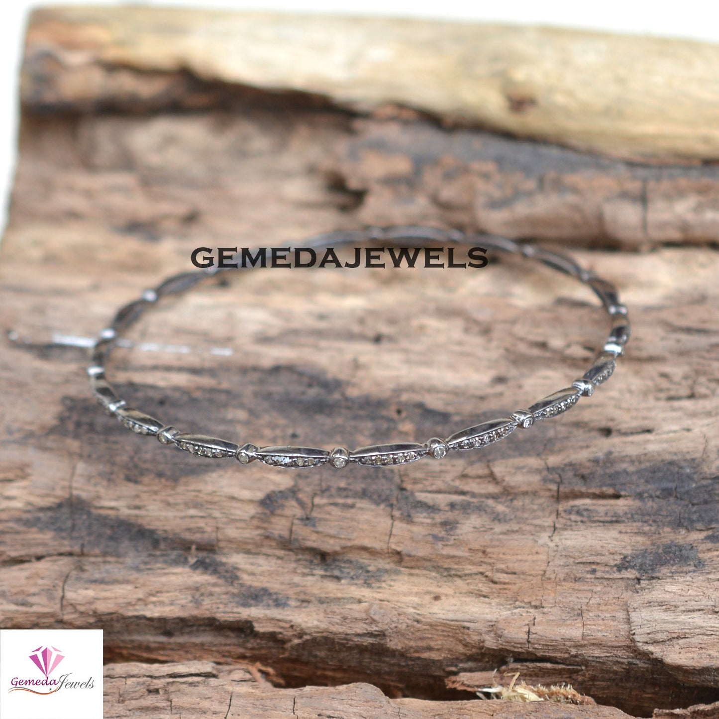 Sale! Sparkling Pave Diamond Bangle, 925 Silver Jewelry, 14k Gold Plated Bangle, Rhodium Plated Jewelry, Diamond Jewelry, Women Gift Jewelry