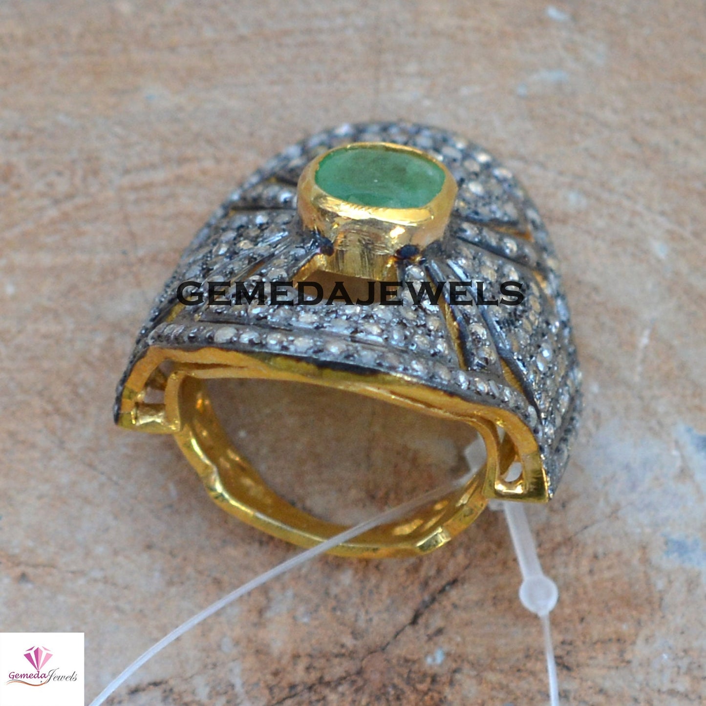 Emerald Gemstone Ring, 14k Gold Vermeil Jewelry, Pave Diamond Ring, Sterling Silver Ring, Gemstone Silver Jewelry, Diamond Jewellery, Gifts