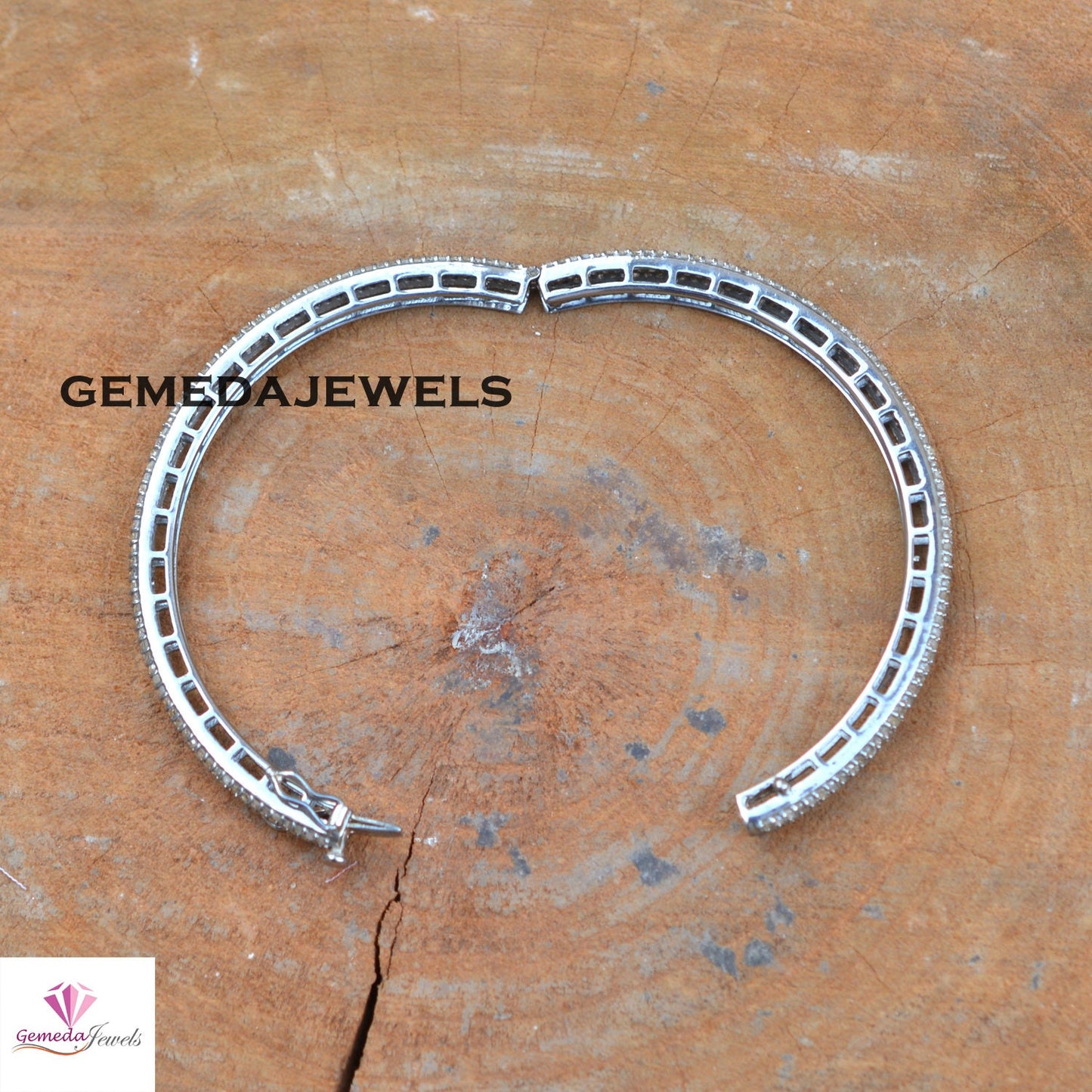 AAA+++ Quality Pave Diamond Bangle, 925 Sterling Silver Jewelry, Diamond Silver Bangle, Diamond Jewellery, Openable Bangle Jewelry, Gift