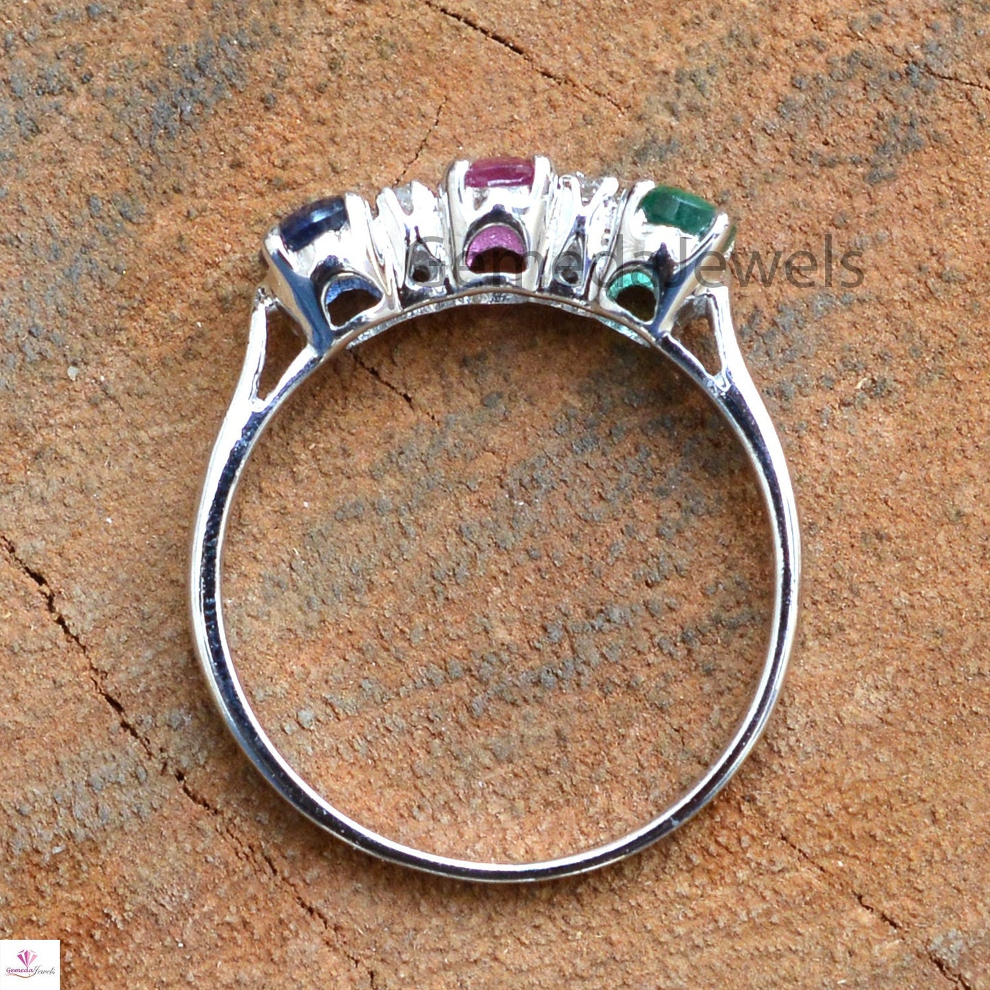 Genuine Sapphire Ring, Ruby Ring, Emerald Ring, Sterling Silver Jewelry, Diamond Ring Jewelry, Wedding Gift Jewelry, Faceted Gemstone Ring