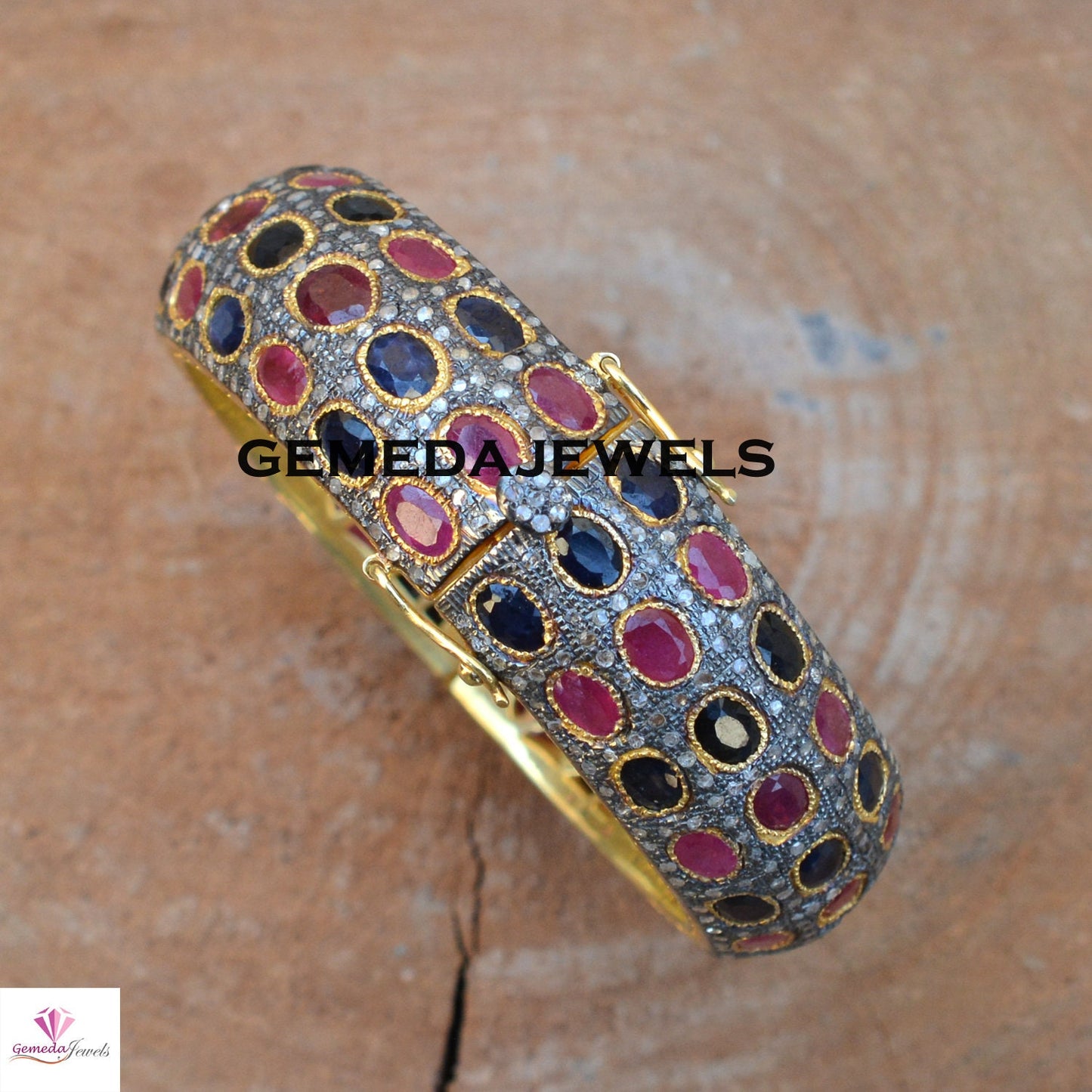 Sapphire Silver Bangle, Pave Diamond Bangle, Ruby Gemstone Bangle, Gemstone Silver Jewelry, 925 Silver Bangle, Gold Plated Jewelry, Gifts