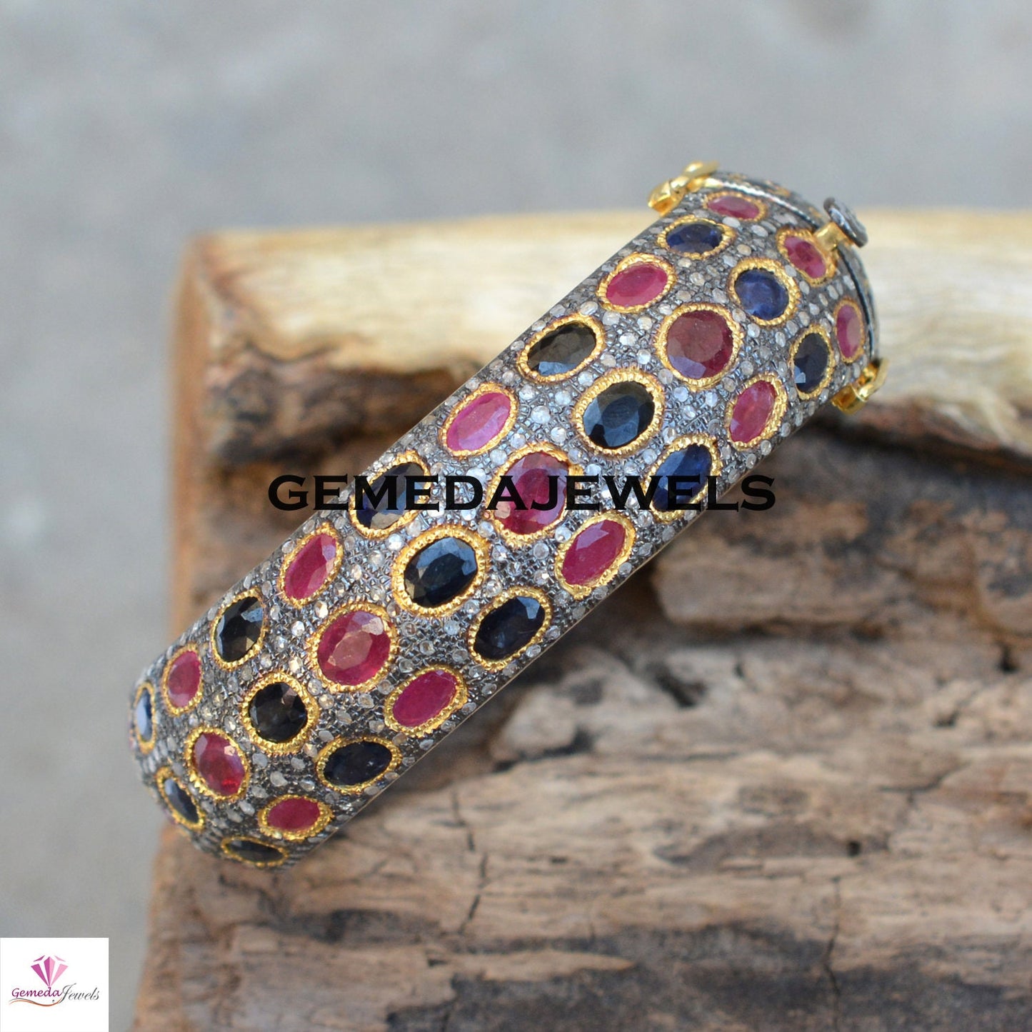 Sapphire Silver Bangle, Pave Diamond Bangle, Ruby Gemstone Bangle, Gemstone Silver Jewelry, 925 Silver Bangle, Gold Plated Jewelry, Gifts