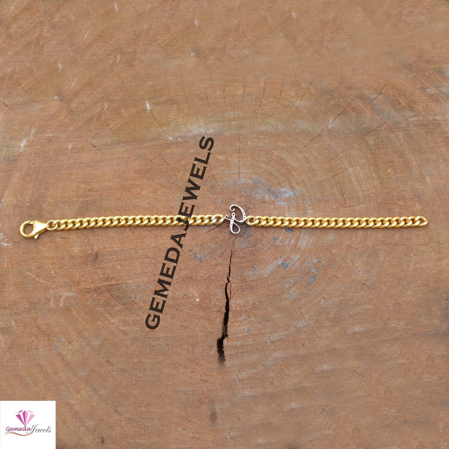 Pave Diamond G Initial Bracelet, 14k Gold Plated Jewelry, 925 Silver Link Chain Bracelet, Diamond Initial Bracelet Jewelry Personalized Gift