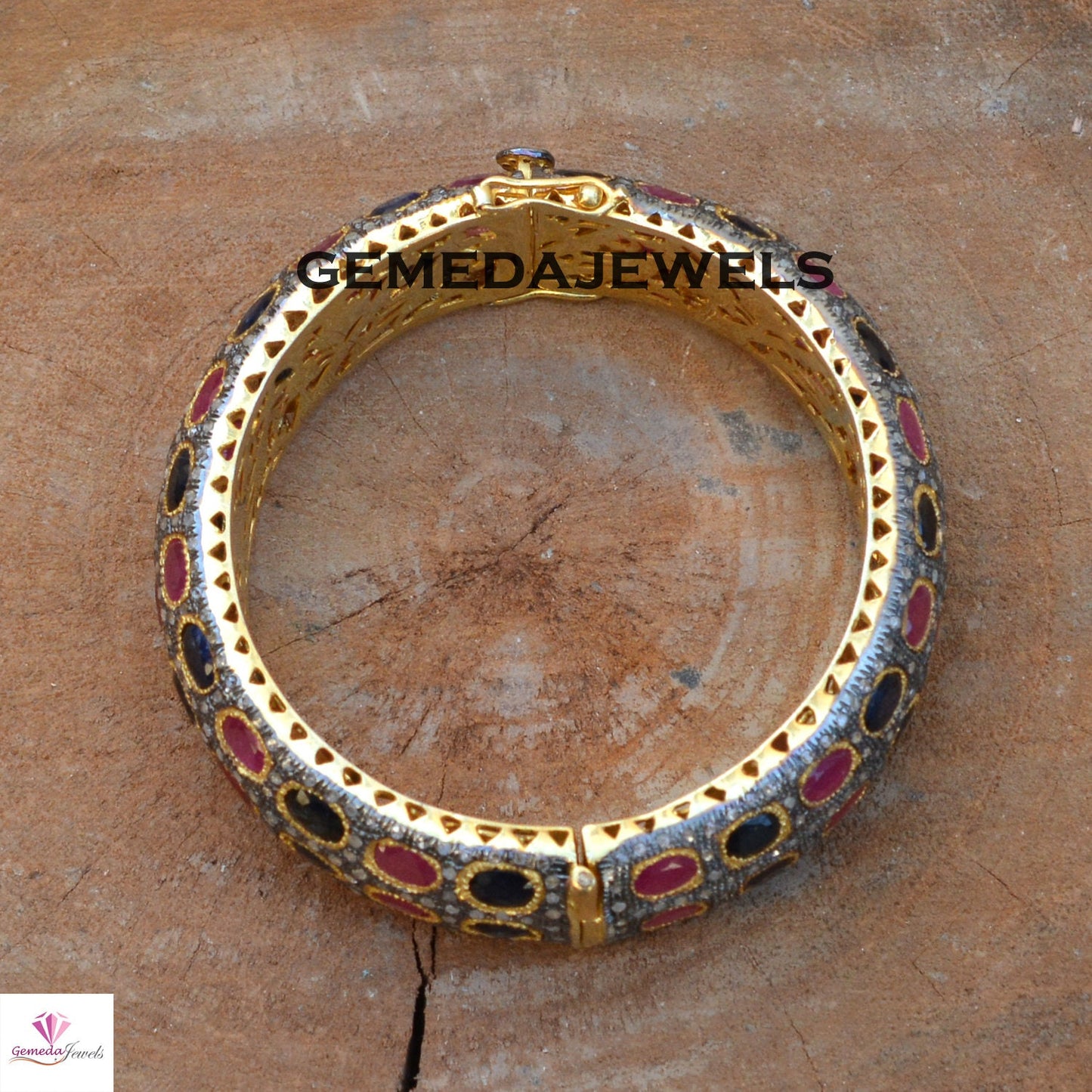 Sapphire Silver Bangle, Pave Diamond Bangle, Ruby Gemstone Bangle, Gemstone Silver Jewelry, 925 Silver Bangle, Gold Plated Jewelry, Gifts